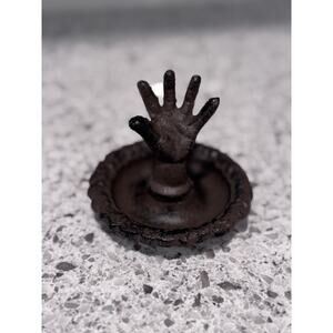 Vintage Cast Iron Jewelry Holder Hand
